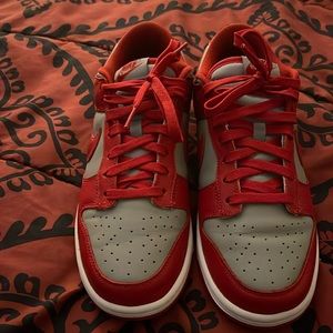 Nike dunks. Red and gray. Worn once. Size 8.5 men